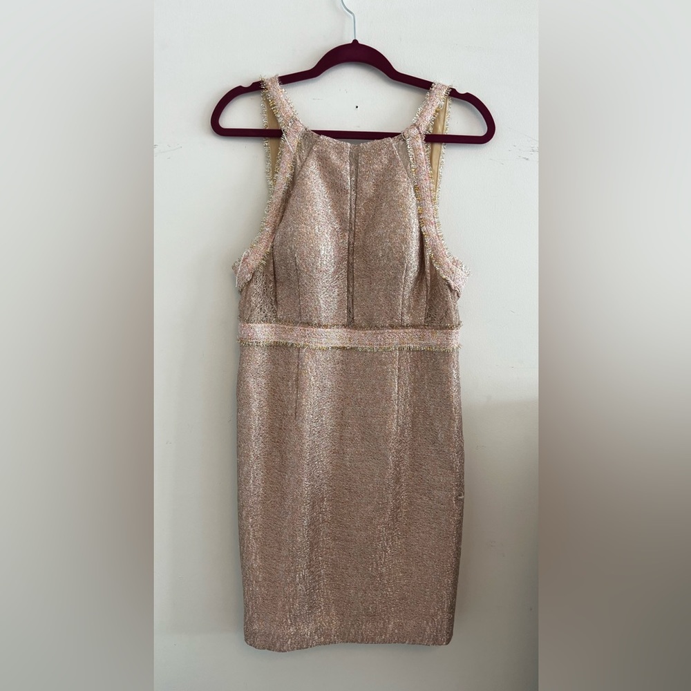 Elegant Cocktail Dress. A mixes of pink and gold